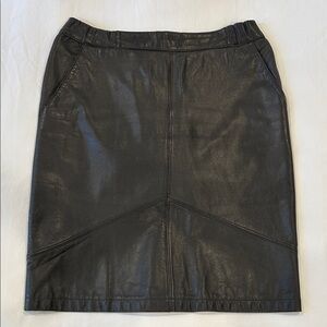 Black Leather Pencil Skirt